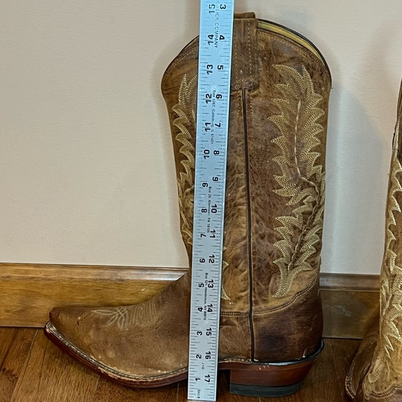 Tony Lama brown leather cowboy boots women’s 9 1/2 made in USA BT 3 - Picture 11 of 16